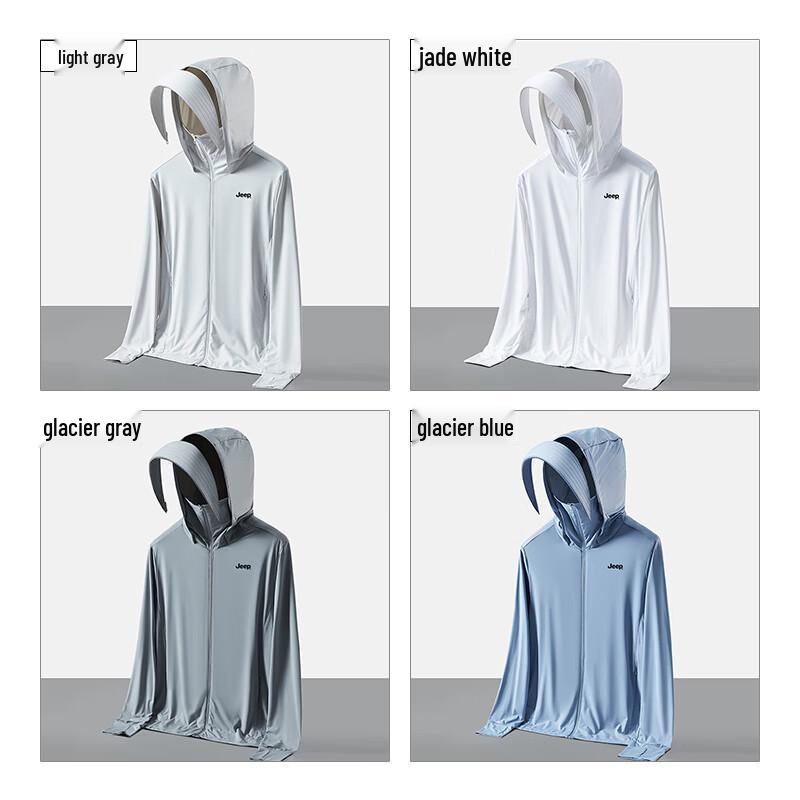JEEP Men's Ice-Feel UV Protection Sun Jacket with Detachable Hood