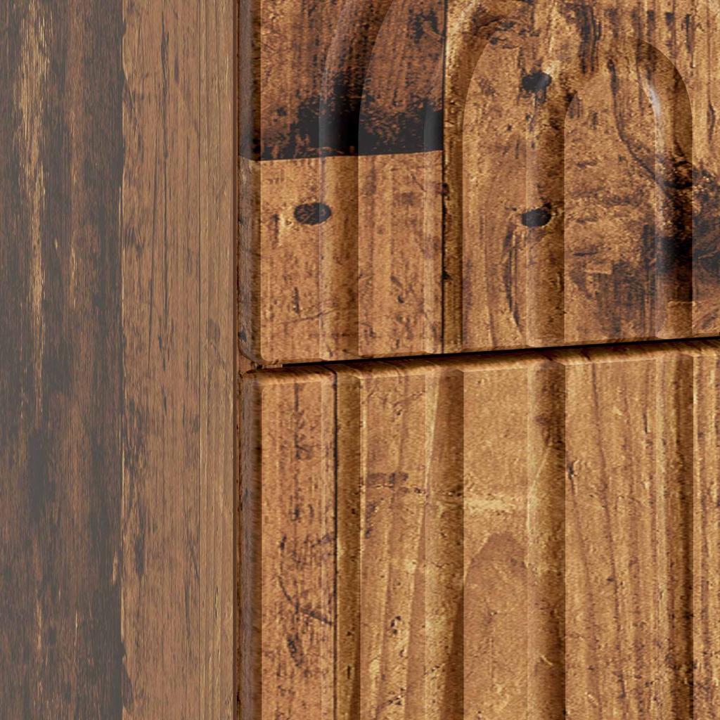 Nightstand Set of 2 Reclaimed Wood Look 43 x 34.5 x 48 cm Engineered Wood