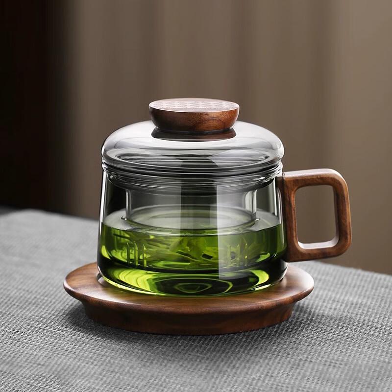 Wutuo Heat-Resistant Glass Tea Cup with Filter & Lid