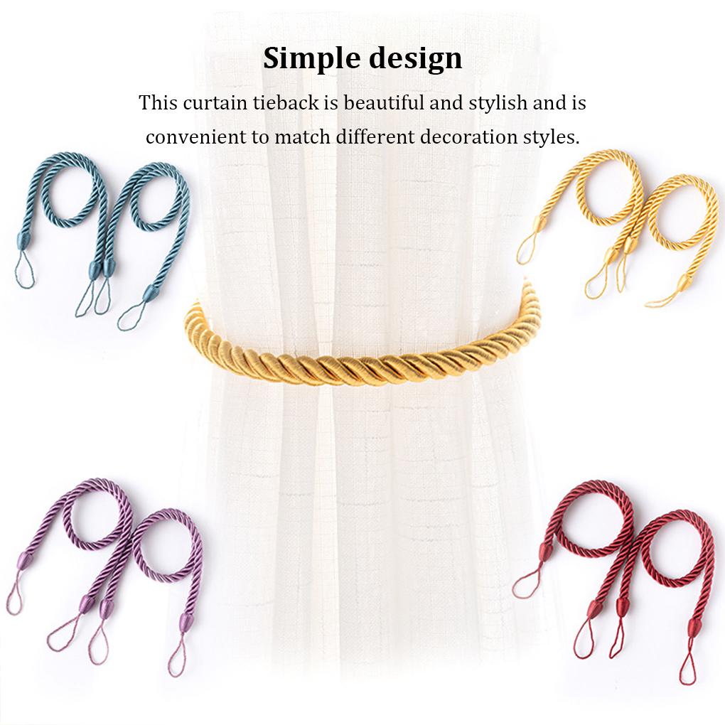 2 Pieces Home Hotel Polyester Curtain Holdback Living Room Bedroom Drape Tieback Decorative Holder Waved Rope Decor