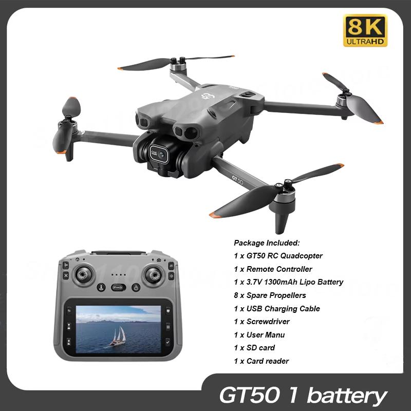 NEW GT50 PRO Drone 2.4G 5G WIFI Professional 8K HD Dual Camera Aerial Photography Brushless Foldable RC UAV Quadcopter Toys Gift