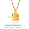 Cubic Zirconia Pendant Necklace for Women, Stainless Steel Chain Trendy Jewelry, Square Heart CZ Stone Boho Jewelry