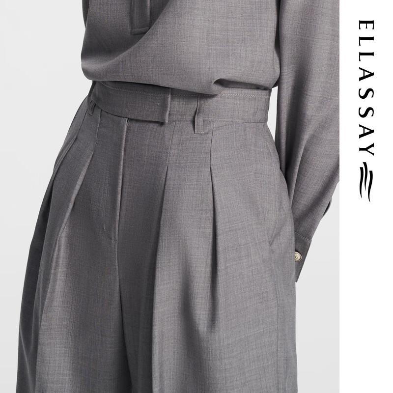 ELLASSAY Women's Wool Blend Straight-Leg Casual Trousers