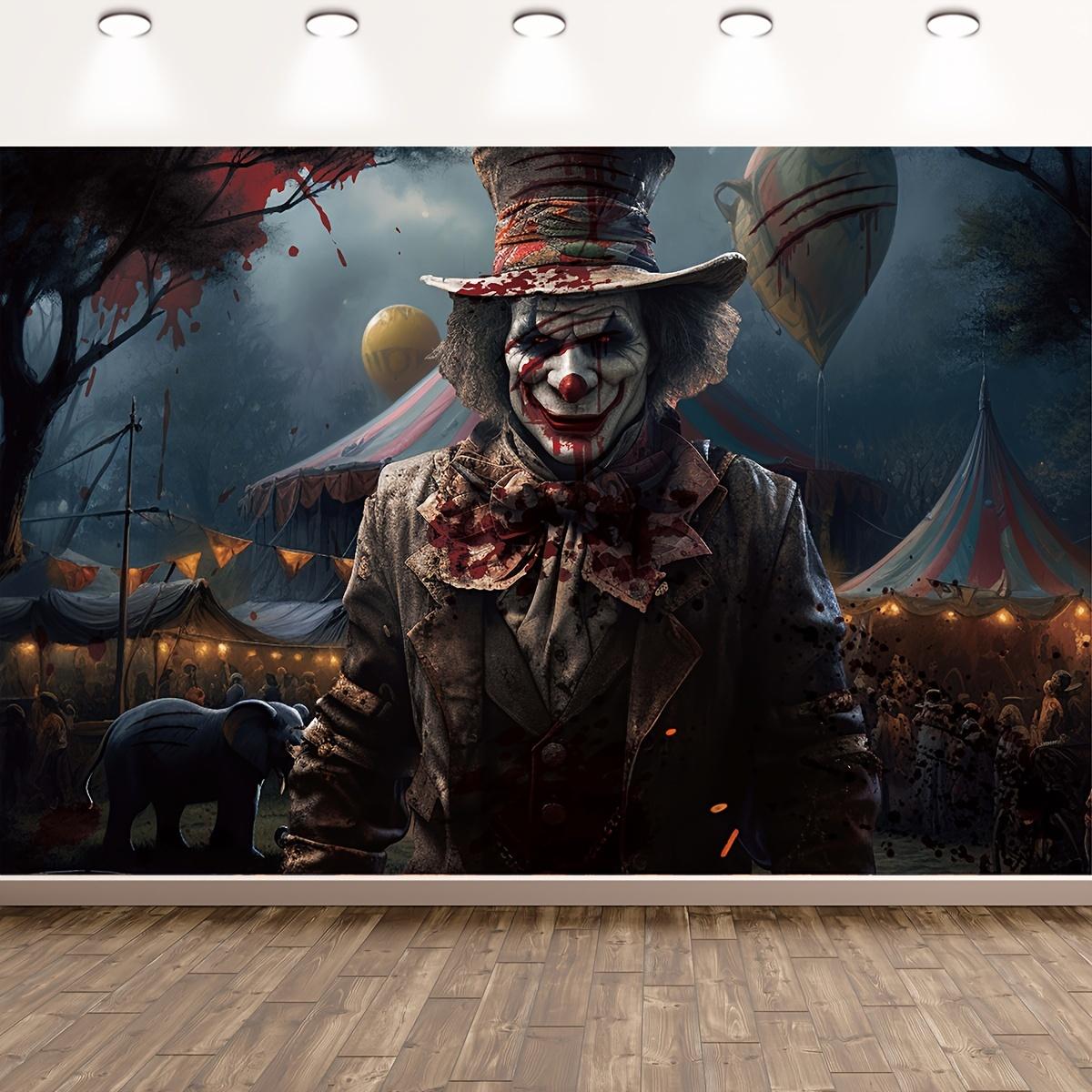 Horror Circus Halloween Background Creepy Clown Background Evil clown Background Evil circus background for Halloween 150x100cm