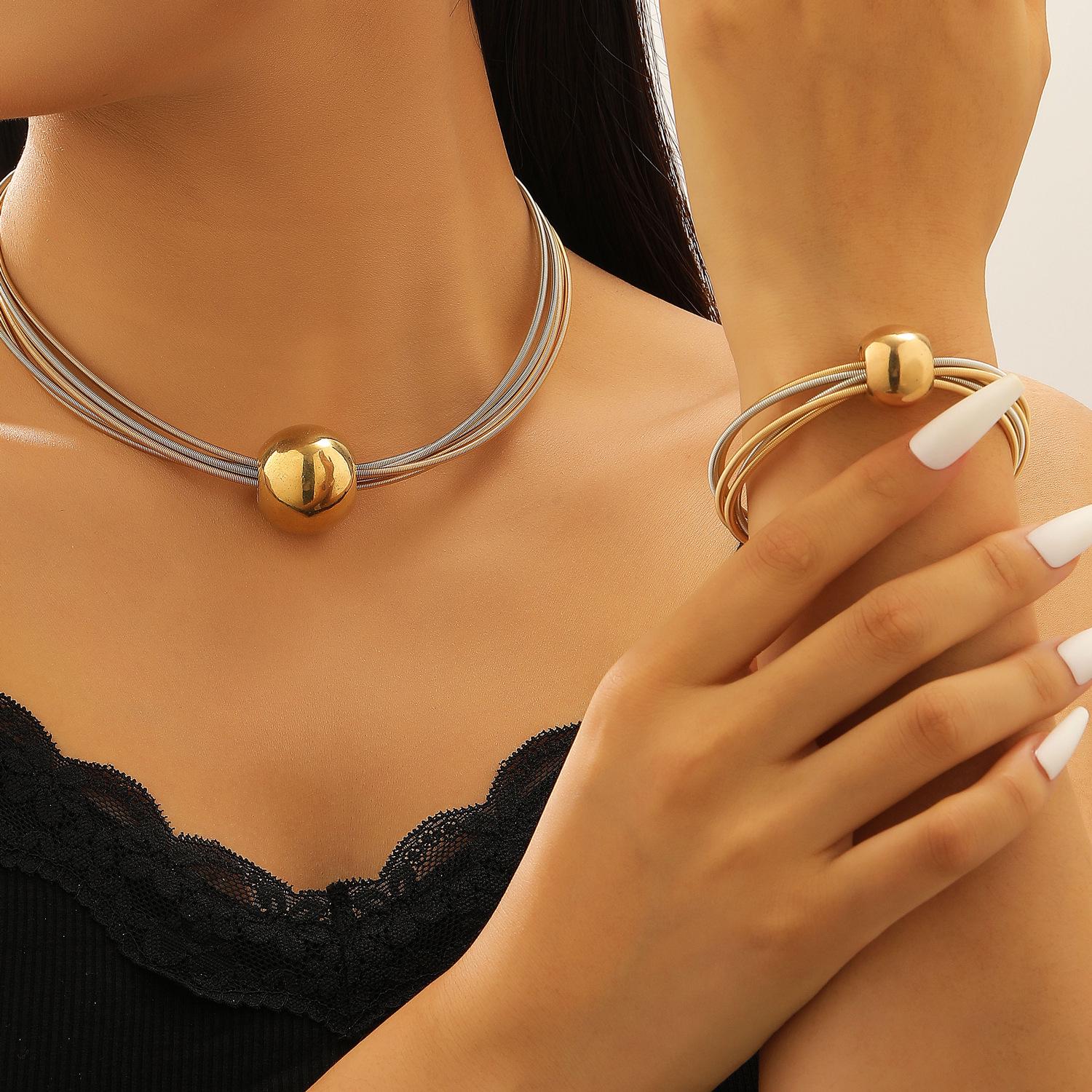 

Европейско-американский металлический панк пружинный ожерелье браслет