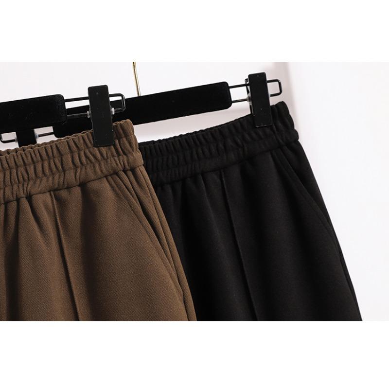 DIMANAF 2024 Plus Size Autumn Winter Women Long Pants New Loose Trousers Solid Harem Elastic Waist Basic Casual Pants