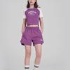 Reebok Color Block Knitted Round Neck Short Sleeve T-Shirt Women tops Purple White 24SRC406WGP2