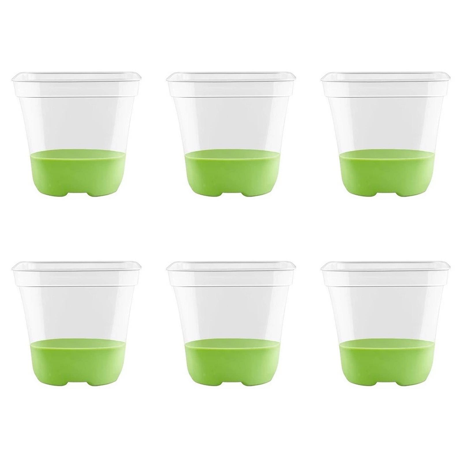 6PCS/SET Transparent Plastic Planting Pots Breathable Transplant Pots Flower Pots For Orchids Succulents Herbs