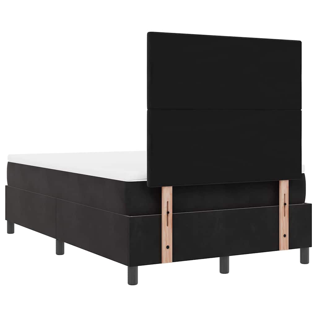 Box Spring Bed with Mattress Black 120 x 190 cm Velvet