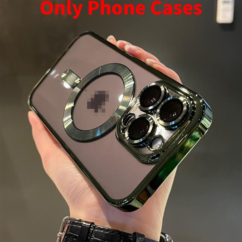 15 For Iphone Promax Magnetic Plating Clear Wireless Charging Shockproof Cover