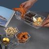 Rectangular Acrylic Snack Dish - Transparent Plastic Fruit Plate for KTV Bars