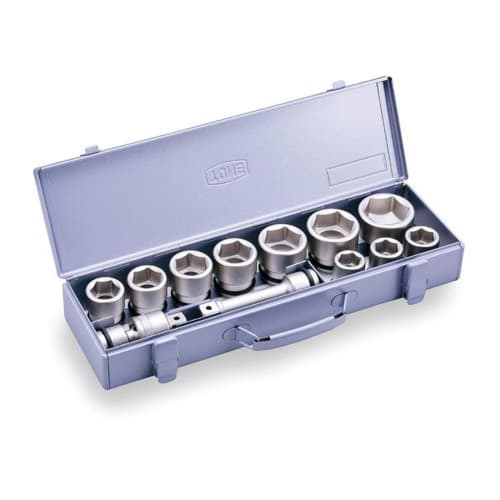 TONE NV6102 Impact Socket Set (Metal Tray Case), 19.0mm (3/4") Drive, Silver, 12-Piece Set