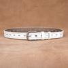 Womens Genuine Leather Belt With Hollow Design Pin Buckle Slim Width Jeans Dress Pants Black Coffee White