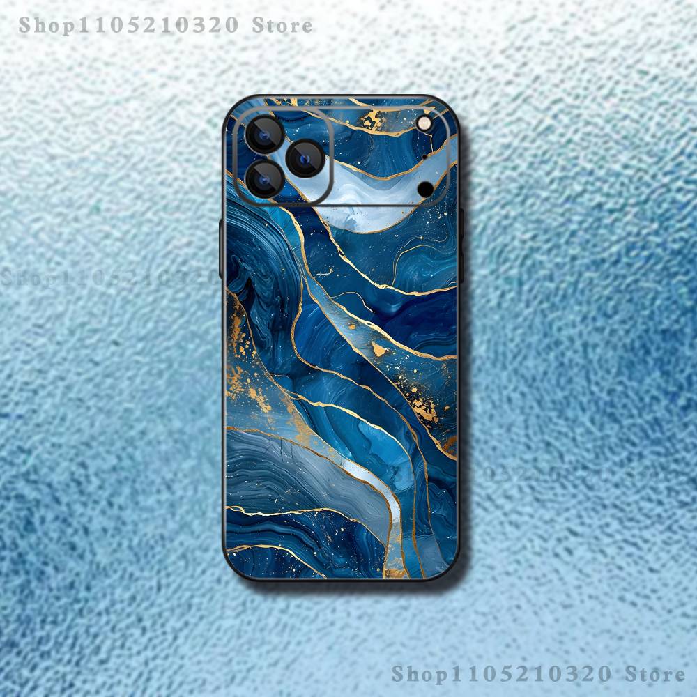 Black Gold Marble Art Phone Case For iPhone 17,16,15,14,13,12,11,Pro,Max,Plus,E,SE4,Air,Mini Black Soft Funda