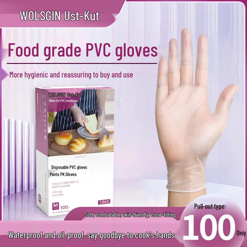 WOLSGIN Disposable Food Grade Gloves S