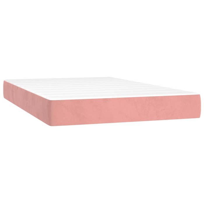 VidaXL Matelas de lit à ressorts ensachés rose 120x210x20 cm velours, matelas, matelas de lit, matelas à sommier tapissier 4016581