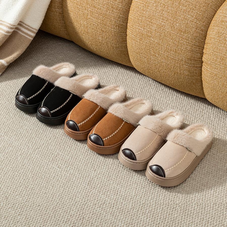 Women Slippers Winter Soft Thick Soled Indoor and Outdoor Warmth Comfort Breathable Non Slip Casual Couple Home Shoes
