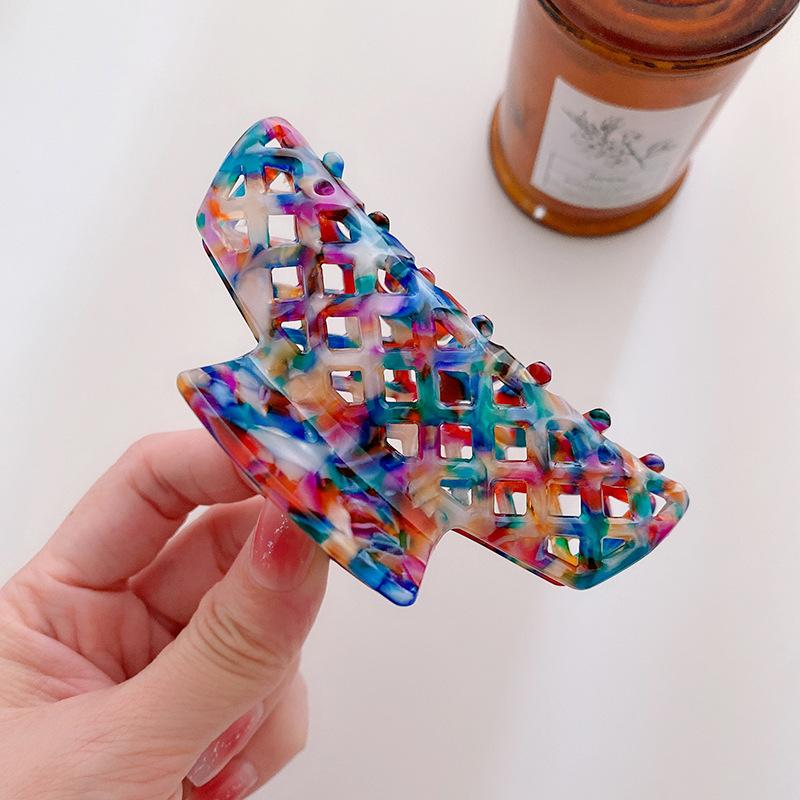 

Beautifully 89cm Crafted Acetate Hair Claw Clip In Assorted Colors For Effortless Elegance Rainbow Blue