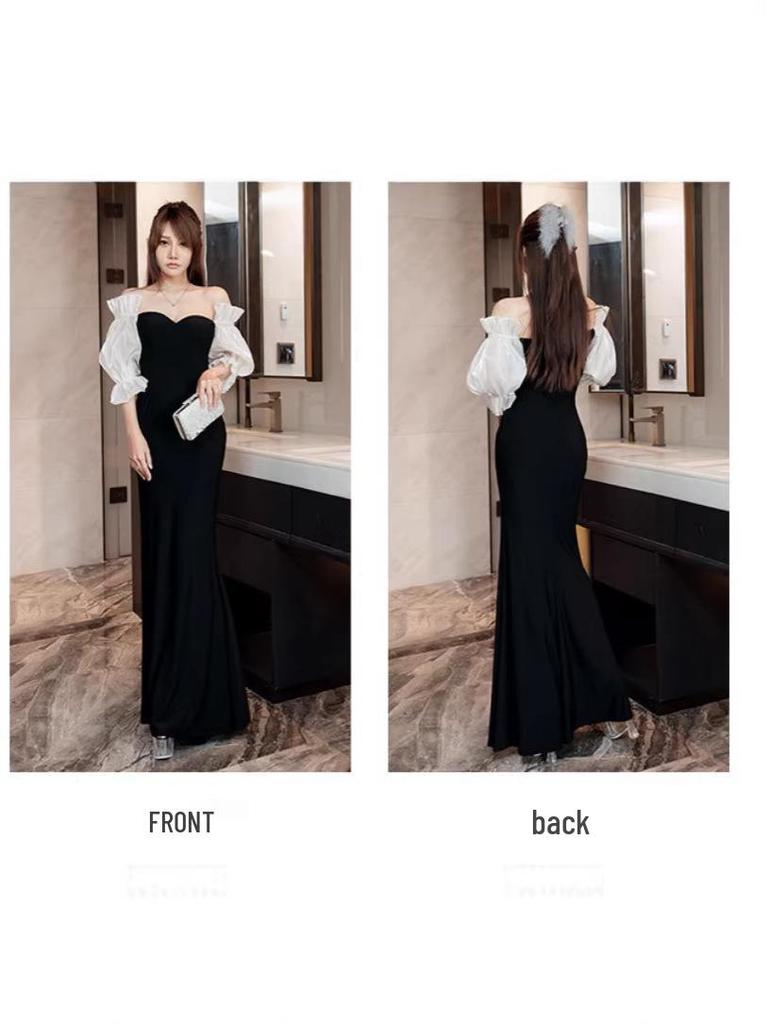 Glamorous Black Evening Gown for Women - Slimming & Elegant Party Dress
