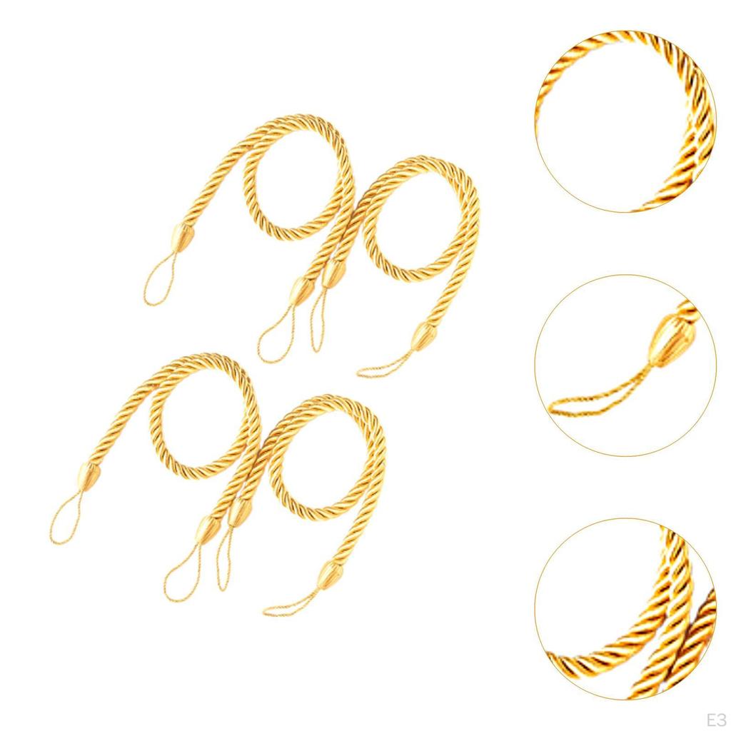 4er-Pack Solide Dicke Satin-Drehvorhänge für Schlafzimmerdekoration