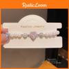 Elegant Heartshaped Artificial Pearl Bracelet With Zirconia For Women Gift Giving