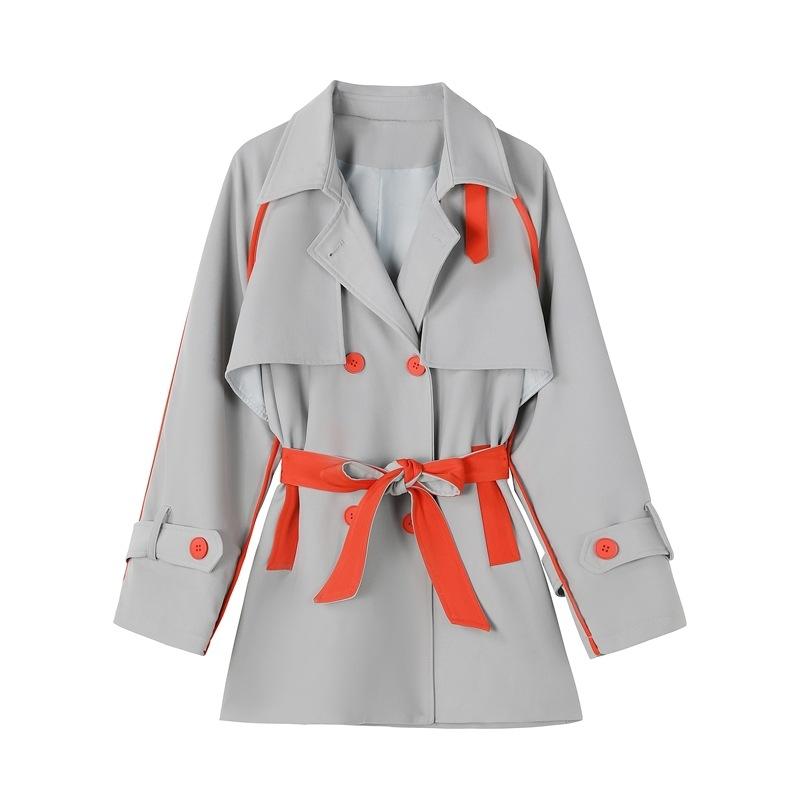 Small Korean Style Loose Windbreaker Women's Short Spring and Autumn New Age-reducing Versatile Waist-cinching Temperament Jacket