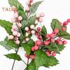 Künstliche rosa Beerenstiele, weihnachtliche rote Beerenpicks, künstliche Beerenzweige für Weihnachtsbaum, DIY-Bastelarbeiten, Hochzeit, Urlaub, Heimdekoration