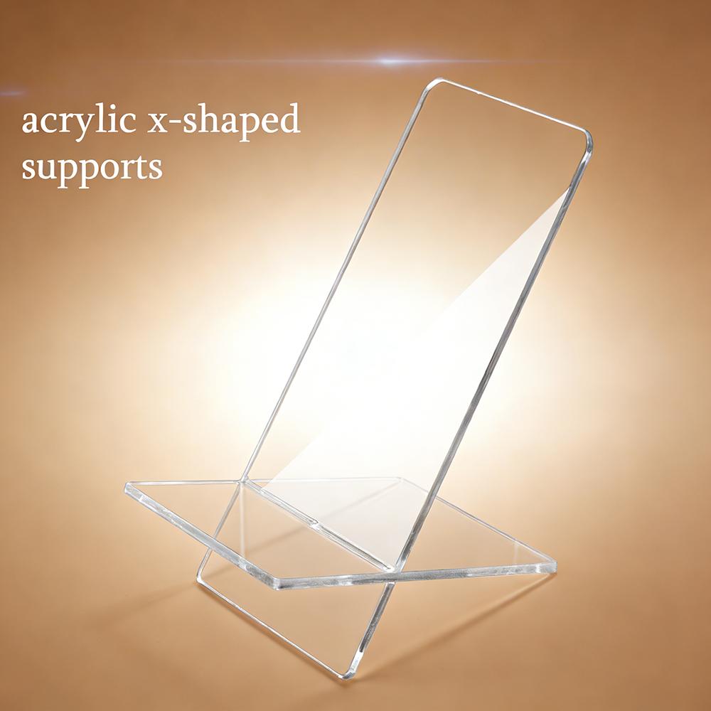 1/2pcs Transparent Acrylic Phone Holder Rectangular Splicing Cross Display Stand Store Electronic Product Display Stands 1pcs/set