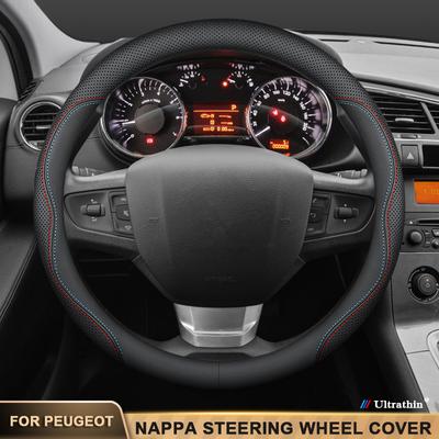 Peugeot 106 107 108 206 207 208 301 307 308 406 407 408 508 2008 3008 4008 5008 İçin Ultra İnce Deri Araba Direksiyon Simidi Kılıfı