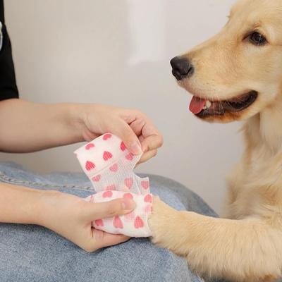 4PCS Pet Puppy Go Out Anti-dirt Artifact Leggings Tape Self-adhesive Bandage Walking Dog Foot Binding Protective Bandage