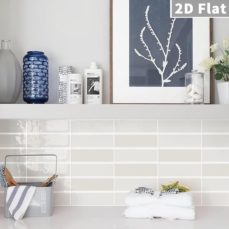 5/10Pcs Non Fading Wall Tile Stickers Peel and Stick Waterproof Oil Proof Heat Resistant for Dining Area Wall Decoration