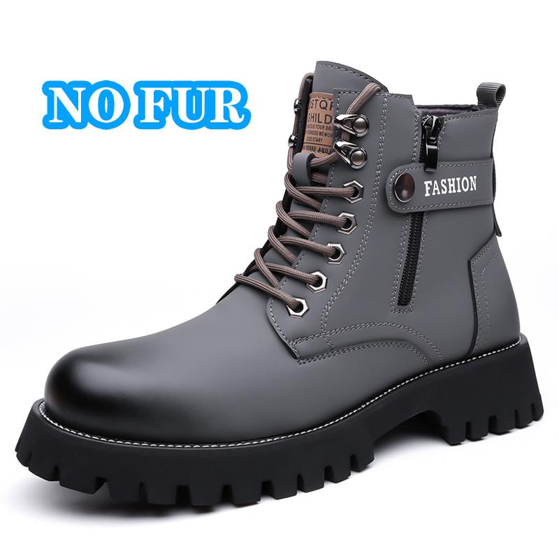 

Fashion High Quality Classic Leather Men Winter Boots Fashion Genuine Leather Man Ankle Boot Lace-Up Outdoor Motorcycle Boots Walk Shoes 38