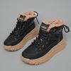Fleece High-top Windproof Boots for Women's 2025 Winter New Student Ins Warm Casual Platform Cotton Shoes