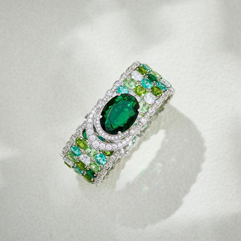Musla Design Wedding Bracelet for Women Exquisite Colored Stone Sparkly Design for Banquet and Anniversary Accessories