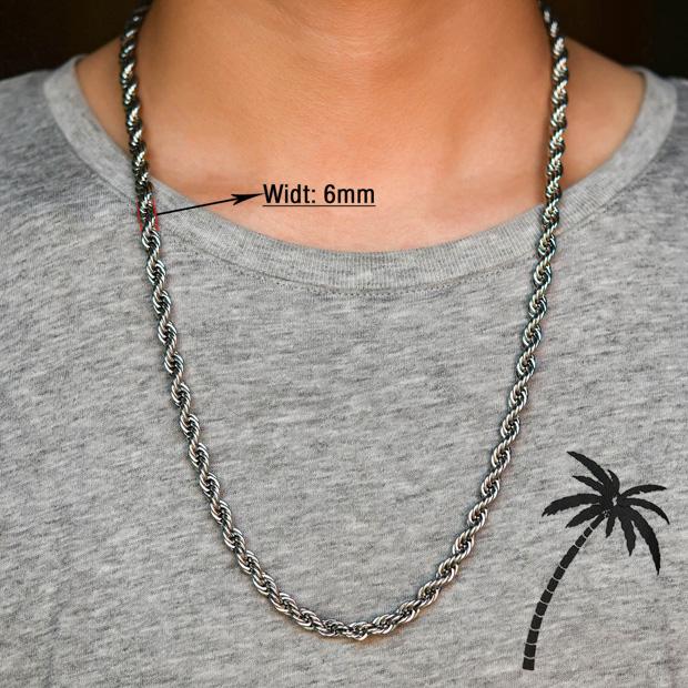 2/3/4/5/6mm Breite gedrehte Seilkette Halskette Edelstahl Choker für Damen Herren Metall Schmuckzubehör 5 Farben 16 bis 30 Zoll