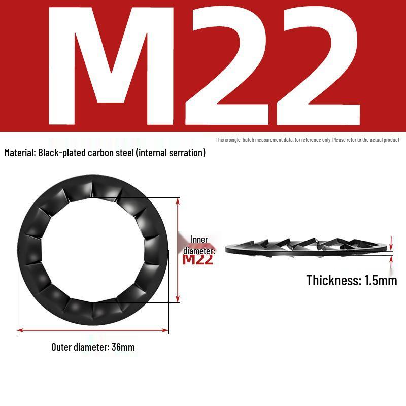 Carbon Steel Zinc-Plated Lock Washer with Inner and Outer Teeth