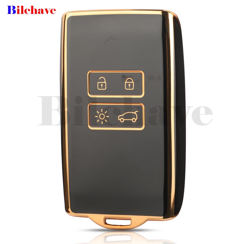 

jingyuqin TPU For Renault Espace 5 Kadjar Koleos Captur Megane 4 Talisman Arkana Dacia Sandero Remote Car Key Case Cover чорний