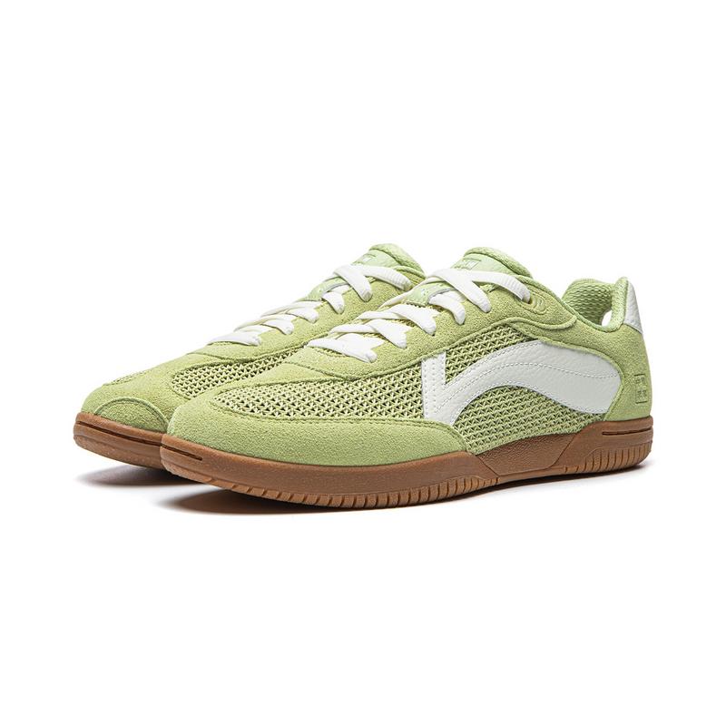 Li Ning PP Table Tennis Fresh Retro Sports Wear Resistant Breathable Low Top Lifestyle Casual Shoes Women sneaker Green-Bamboo Off-White AZGW306-3