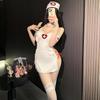 Minigonna a Rete Rosso Fuoco con Laccio Laterale - Lingerie Sexy da Infermiera per Cosplay