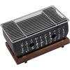 Grelhador Hibachi Estilo Japonês, Grelhador Portátil de Carvão Yakitori para Mesa para Churrasco Interior Exterior com Base de Madeira e Grelha de Arame 12.5x11.4x23.9cm