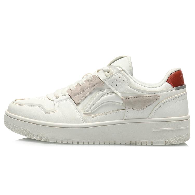 New LiNing Tianji Slip Resistant Cushioning Wear Resistant Breathable Low Top Skateboard Shoes Men's Mist White AGCP299-5