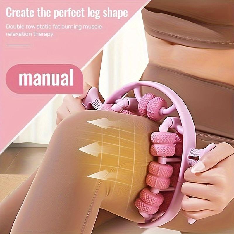 360° Massage Roller Dual Row Leg Slimming Clamp Hand Massager Simulator for Waist Leg Arm Buttocks Muscle Relaxation Health Care