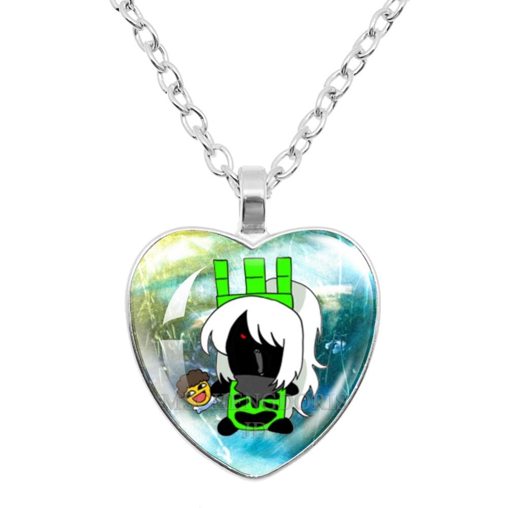 Game FORSAKEN 1x1x1x1 Cartoon Characters Funny MeMe Glass Heart Shape Pendant Necklace Jewelry Charm Collect Giftlry