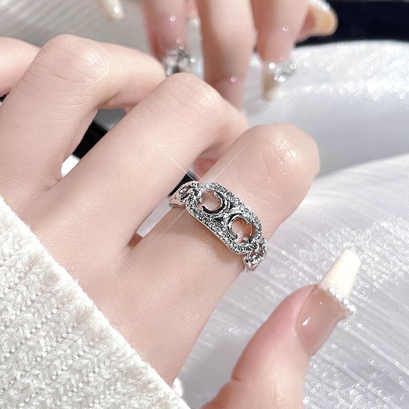 Niche Design Sense Light Luxury High Sense Stacked Open Ring Fashion French Personality Ring Women
