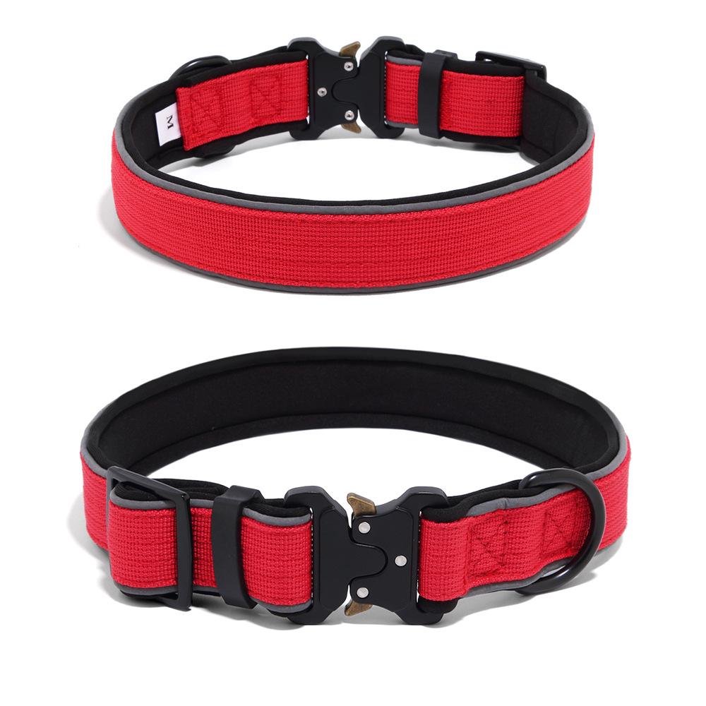 Reflective Tactical Dog Collar, Adjustable Neckband for Small to Large Dogs - Budala Duo