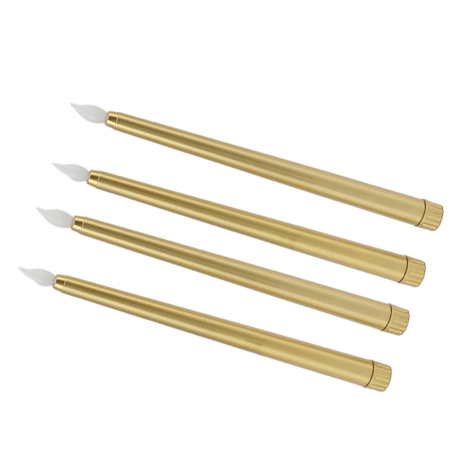 

4 шт. світлодіодні свічки без диму, без полум я, безпечні, екологічно чисті, тепле світло, електрична світлодіодна конусна свічка золотий