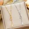 Luxury Full Crystal Fringe Gourd Necklace For Women Elegant Versatile Fashion Jewelry