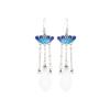 Aieryuan Ethnic Cloisonné Magnolia Long Earrings - Thai Silver Plated Auspicious Clouds Design