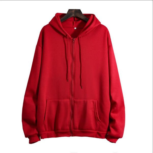 Men's and Women's Zipper Hoodie - 2025 Autumn/Winter Long Sleeve Loose Fit with Plus Velvet