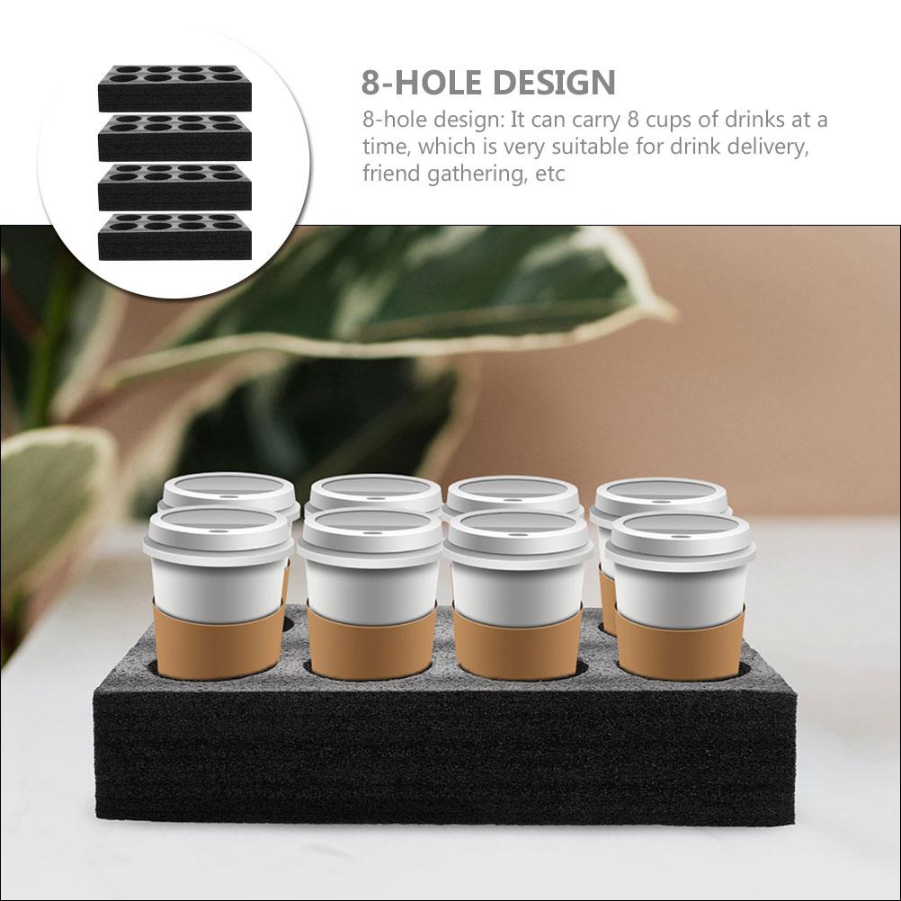 4 Pcs Milk Tea Cup Holder Foam Carrier Trays Beverage Packaging Drink For Delivery Epe Takeout